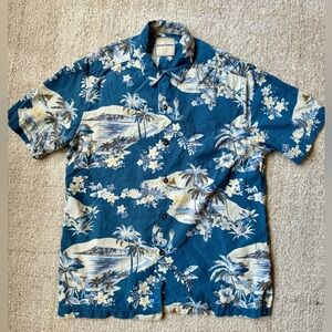 Tommy Bahama Aloha Hawaiian Camp Hula Girls Island Modern Fit Silk Sz S Floral